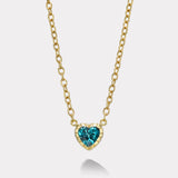 2.9ct Heart Blue Tourmaline Heirloom Bezel Pendant