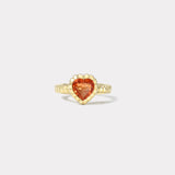 1.34ct Orange Sapphire Heirloom Bezel Ring