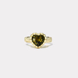 1.75ct Green Tourmaline Heart Heirloom Bezel Ring