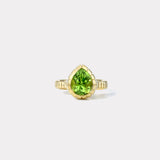 3.24ct Peridot Heirloom Bezel Ring