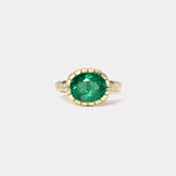 3.29ct Oval Emerald Heirloom Bezel Ring