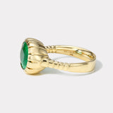 3.29ct Oval Emerald Heirloom Bezel Ring