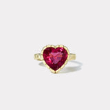 4.72ct Pink Tourmaline Heart Heirloom Bezel Ring