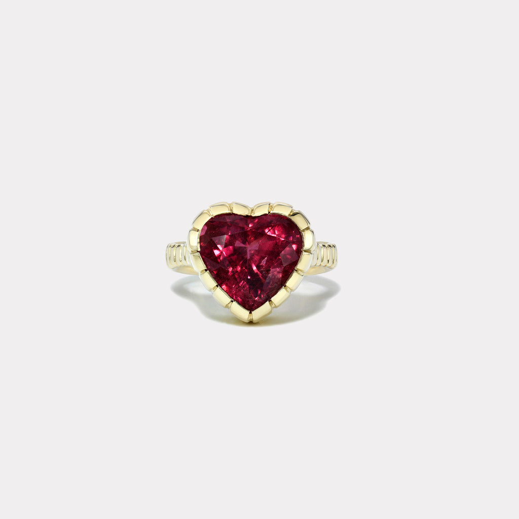 One of a Kind 4.72ct Pink Tourmaline Heirloom Bezel Ring