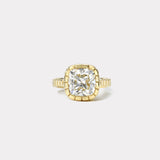 5.03ct GIA Cushion Brilliant Diamond Heirloom Bezel Ring