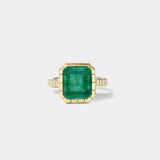 5.10ct Brazilian Emerald Heirloom Bezel Ring