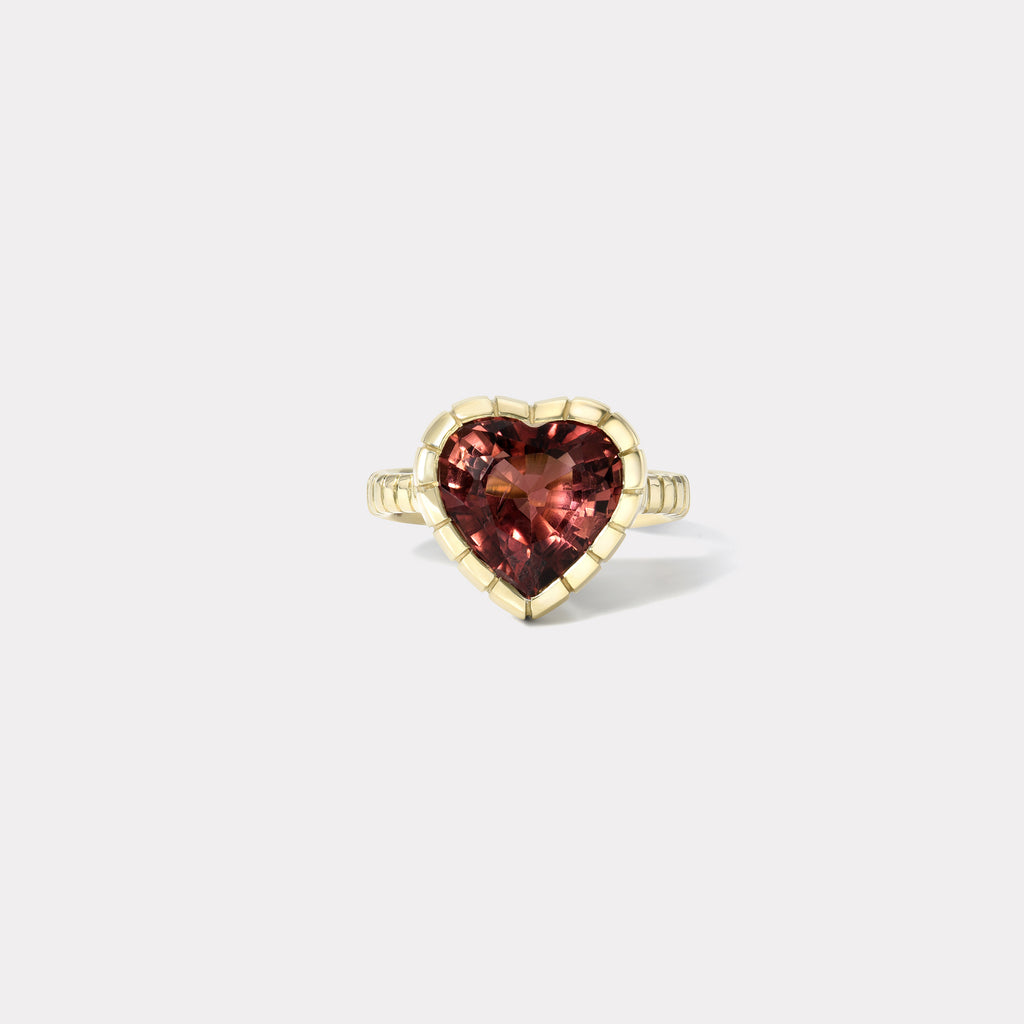 One of a kind 5.4ct Berry Red Tourmaline Heirloom Bezel Ring
