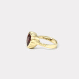 5.4ct Berry Red Tourmaline Heirloom Bezel Ring