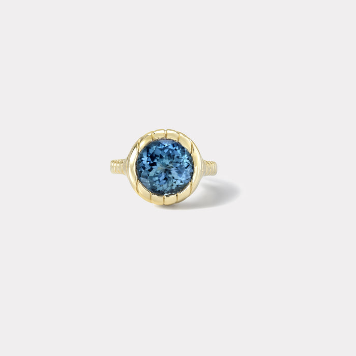 One of a kind Unheated Tanzanite Heirloom Bezel Ring