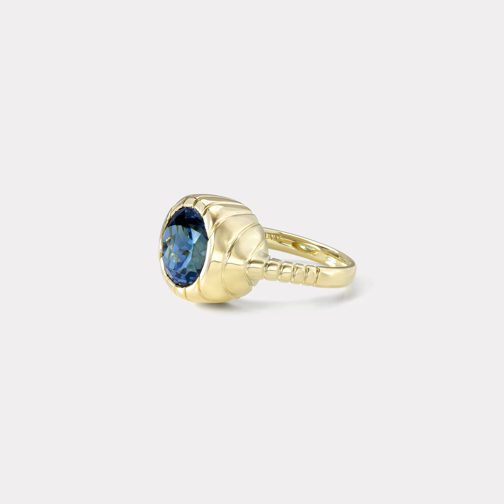 One of a kind Unheated Tanzanite Heirloom Bezel Ring
