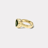 6.5ct Heart Green Tourmaline Heirloom Bezel Ring