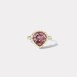 7.44ct Pear Pink Tourmaline Heirloom Bezel Ring