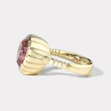 7.44ct Pear Pink Tourmaline Heirloom Bezel Ring