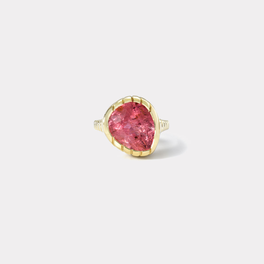 One of a kind Heirloom Bezel 7.63ct Pink Tourmaline Ring