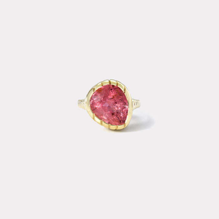 One of a kind Heirloom Bezel 7.63ct Pink Tourmaline Ring