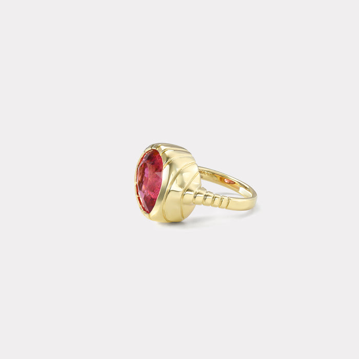 One of a kind Heirloom Bezel 7.63ct Pink Tourmaline Ring