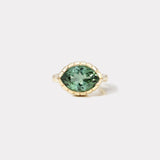 4.71ct Marquise Shaped Green Tourmaline Heirloom Bezel Ring