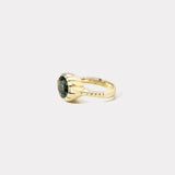 4.71ct Marquise Shaped Green Tourmaline Heirloom Bezel Ring
