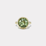 8.01ct Round Green Tourmaline Heirloom Bezel Ring