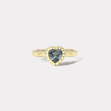1.51ct Heart Blue Sapphire Heirloom Bezel Ring