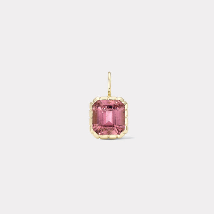 One of a Kind Heirloom Bezel with Emerald Cut 4.65ct Pink Tourmaline