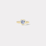 1.71ct Heart Shaped Blue Sapphire Heirloom Bezel Ring