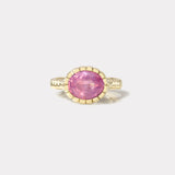 4.18ct Oval Unheated Pink Sapphire Heirloom Bezel Ring