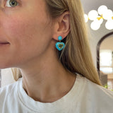 Green Tourmaline and Turquoise Earrings