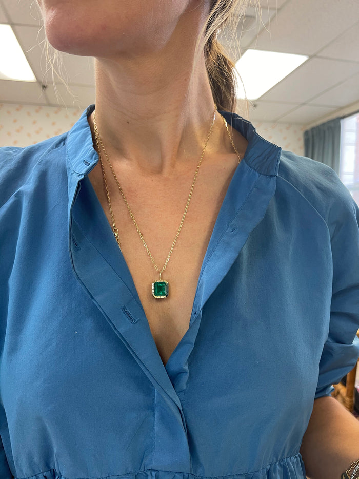 One of a Kind 4.63ct Emerald Heirloom Bezel Charm