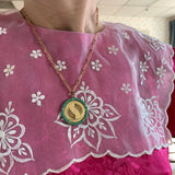 Green Turquoise Bravery Pendant on 18" Handmade Chain