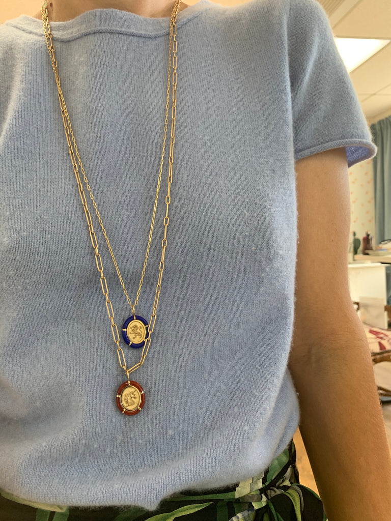 Hand cut Lapis Lion Charm