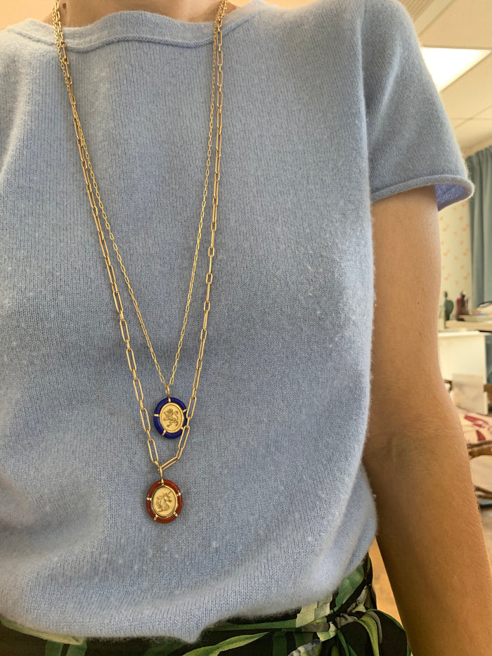 Hand cut Lapis Lion Charm