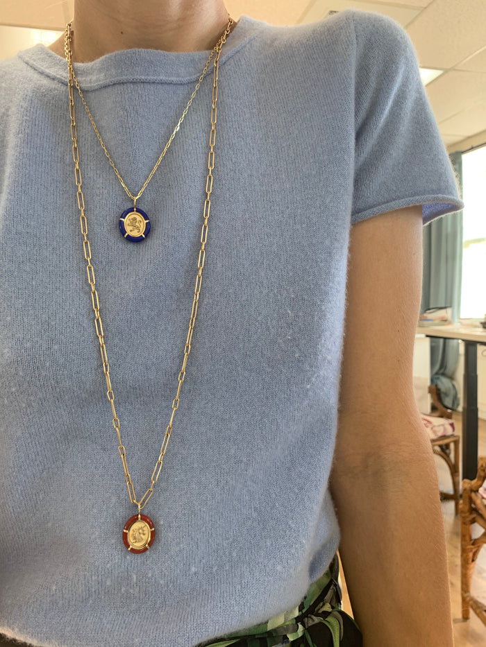 Hand cut Lapis Lion Charm