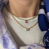 1.31ct Pear Shaped Pink Sapphire Pendant