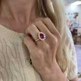 4.5ct Mahenge Spinel and Diamond Heirloom Bezel Ring