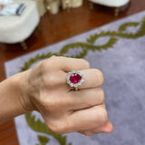 4.5ct Mahenge Spinel and Diamond Heirloom Bezel Ring