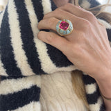 8.05ct Mahenge Spinel in Turquoise Lollipop Ring