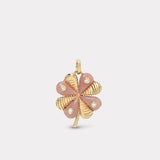 Talisman Clover Charm - Pink Opal