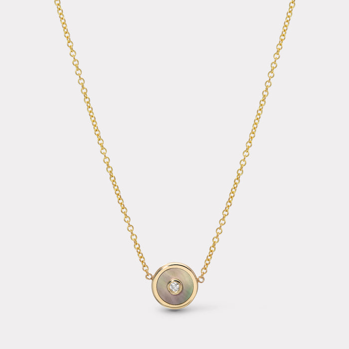 Mini Compass Pendant with Dark Mother of Pearl
