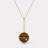 Signature Compass Pendant with Tigers Eye and Pink Spinel