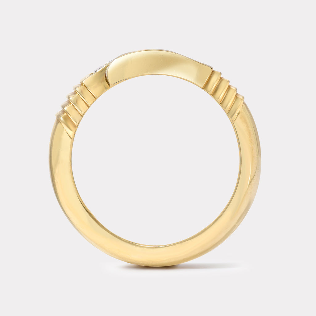 Green Sapphire Baguette Buckle Ring