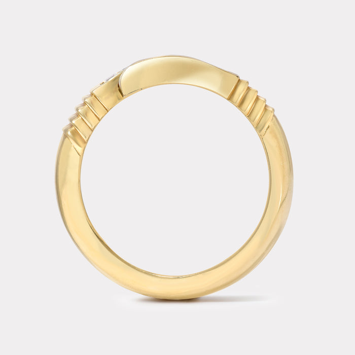 Green Sapphire Baguette Buckle Ring