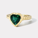 Heirloom Bezel Heart Emerald Ring