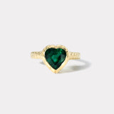 Heirloom Bezel Heart Emerald Ring