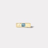 Pleated Solitaire Ring - 0.48ct Carre Cut Aquamarine