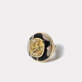 Zircon and Petrified Wood Classic Lollipop Ring