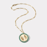 Green Turquoise Bravery Pendant on 18" Handmade Chain