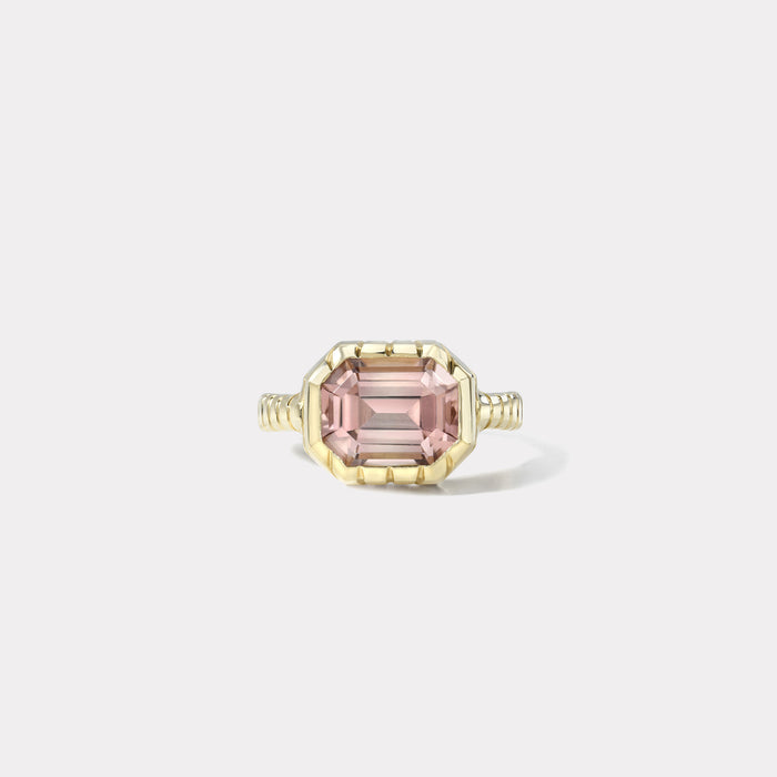One of a kind Pink Tourmaline Heirloom Bezel Ring
