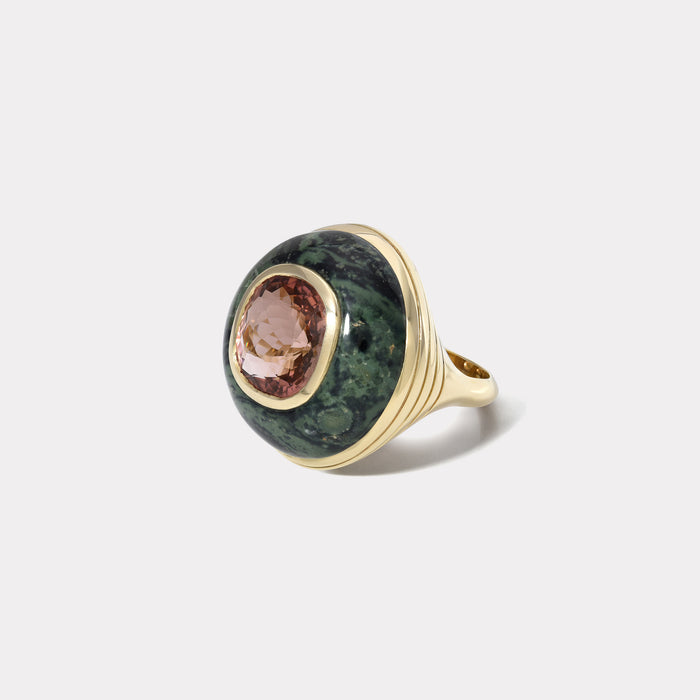 One of a Kind Lollipop Ring -  7.2ct Tourmaline in Jasper