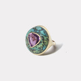Lollipop Ring -  5.83ct Amethyst in Turquoise